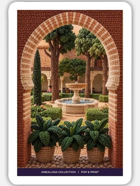 Andalusische Hofromantik - Sticker Größe L (20 x 20 cm) - Mattweiß