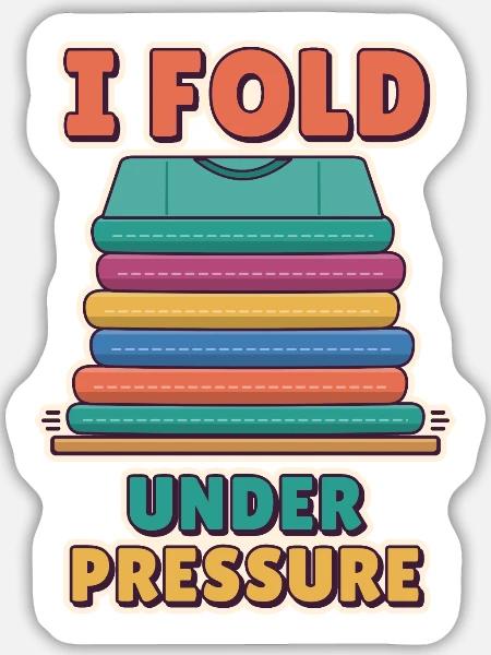 Ich gebe unter Druck nach - Sticker Größe L (20 x 20 cm) - Mattweiß
