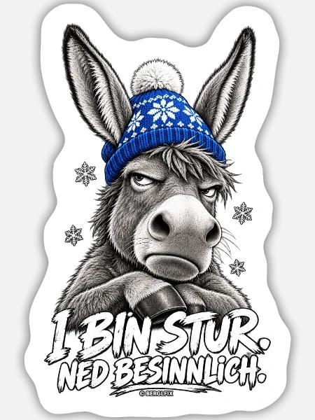 Grantige Weihnacht - Sticker Größe L (20 x 20 cm) - Mattweiß