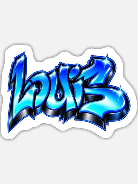 Electric Blue Wolf Graffiti! Wilde Straßenkunst - Sticker Größe L (20 x 20 cm) - Mattweiß