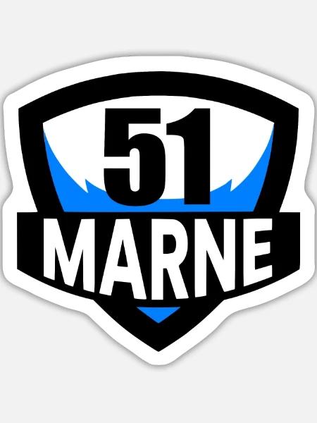 51 Marne - Sticker Größe L (20 x 20 cm) - Mattweiß