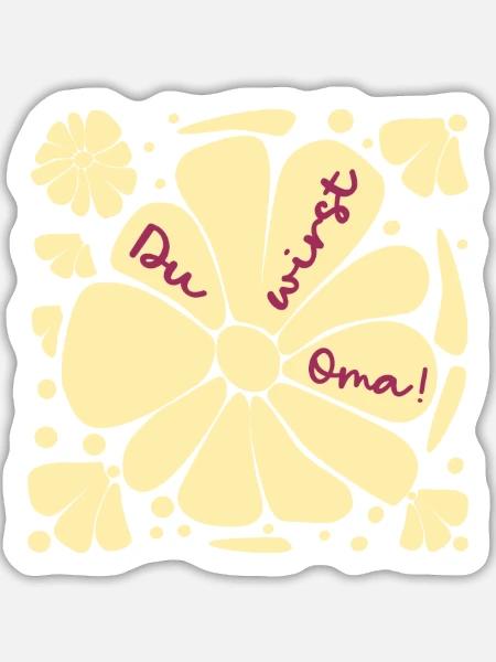 Du wirst Oma, Baby - Sticker Größe L (20 x 20 cm) - Mattweiß
