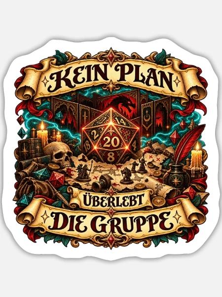 Spielleiter Gruppenchaos - Sticker Größe L (20 x 20 cm) - Mattweiß