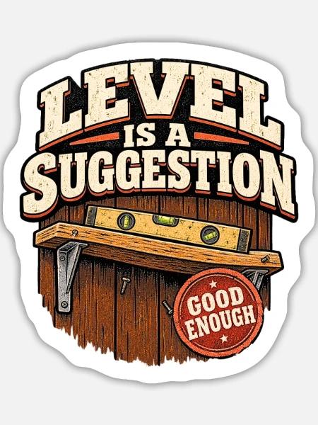 Level ist ein Vorschlag - Sticker Größe L (20 x 20 cm) - Mattweiß