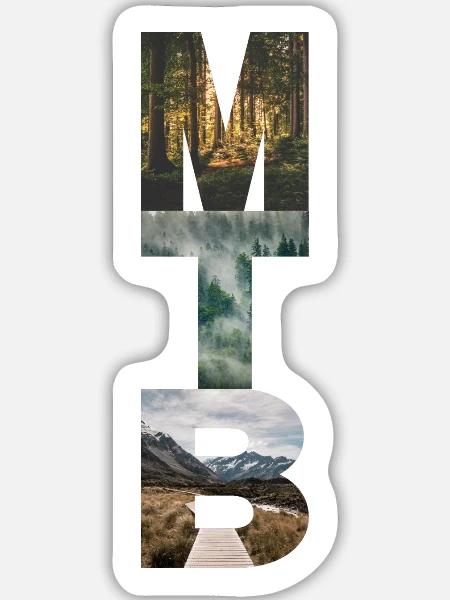 MTB- und Naturthema - Sticker Größe L (20 x 20 cm) - Mattweiß