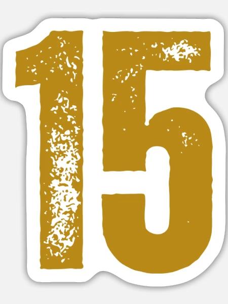 15 - Sticker Größe L (20 x 20 cm) - Mattweiß
