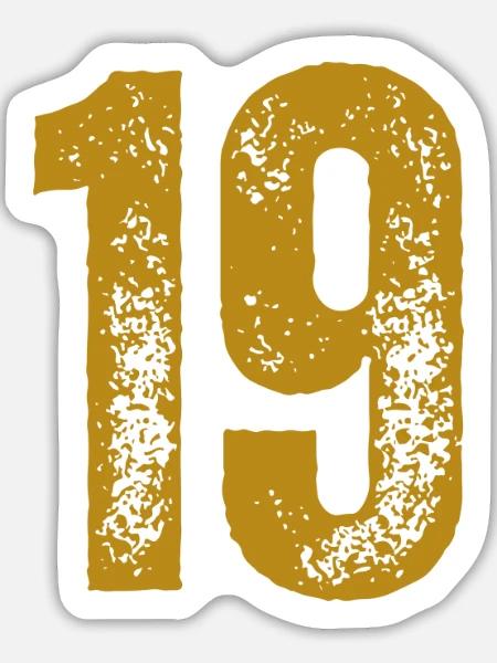 19 - Sticker Größe L (20 x 20 cm) - Mattweiß
