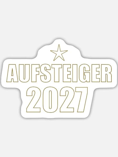 Aufsteiger 2027 - Sticker Größe L (20 x 20 cm) - Mattweiß