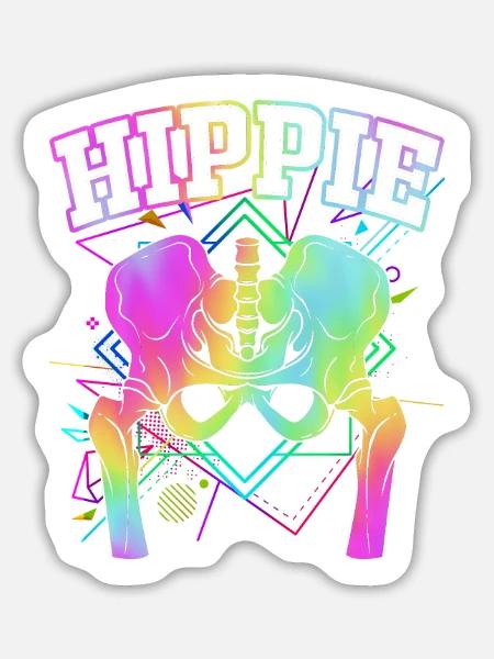 Hüften Hüfte Hüftgelenk - Sticker Größe L (20 x 20 cm) - Mattweiß