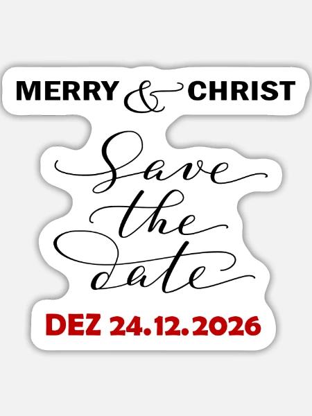 Merry Christmas - Sticker Größe L (20 x 20 cm) - Mattweiß
