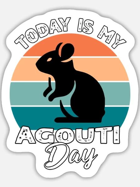 Aguti Agouti - Sticker Größe L (20 x 20 cm) - Mattweiß