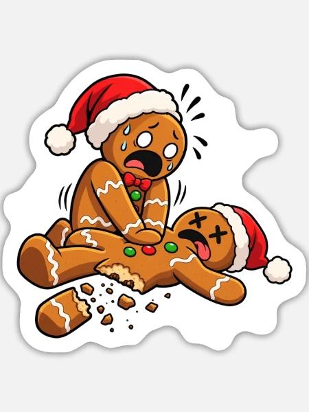 Lebkuchen Reanimation - Weihnachten - Sticker Größe L (20 x 20 cm) - Mattweiß