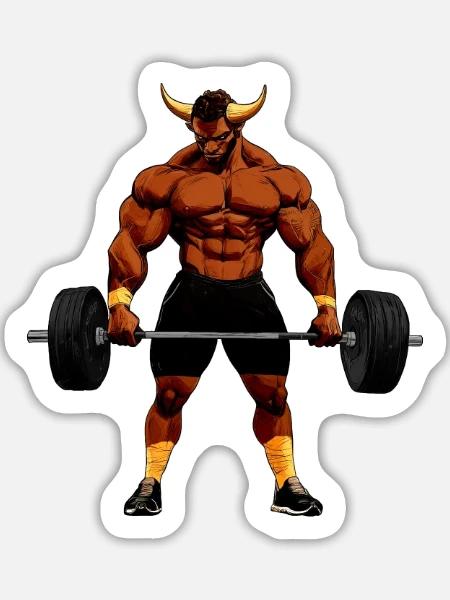 Sport Tiere Stier - Sticker Größe L (20 x 20 cm) - Mattweiß