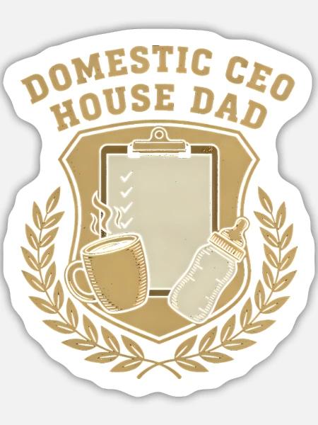 Domestic CEO Hausvater Design - Sticker Größe L (20 x 20 cm) - Mattweiß