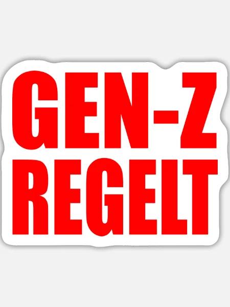 gen z regelt das - Sticker Größe L (20 x 20 cm) - Mattweiß