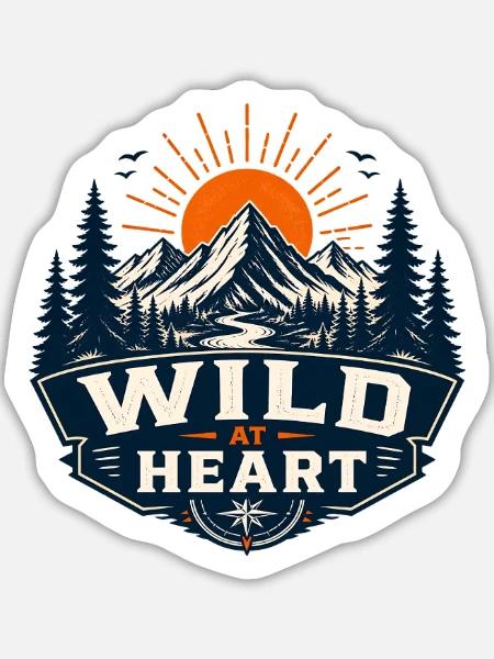 Wild at Heart Bergwelt - Sticker Größe L (20 x 20 cm) - Mattweiß