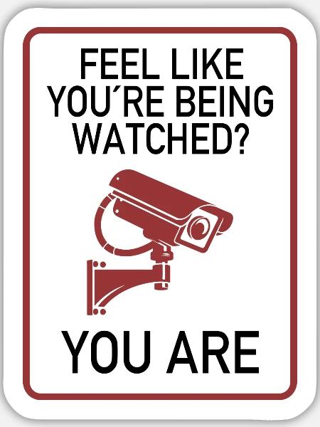 Feel Like You’re Being Watched? - Sticker Größe L (20 x 20 cm) - Mattweiß