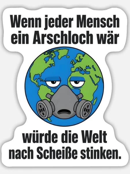 Maskierter Klimawandel - Humor - Sticker Größe L (20 x 20 cm) - Mattweiß