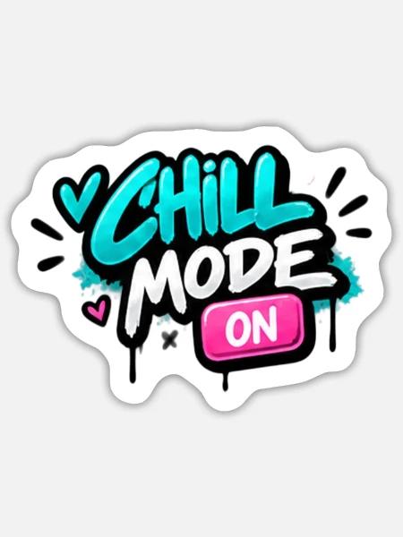 Chillmodus Neon Graffiti - Sticker Größe L (20 x 20 cm) - Mattweiß