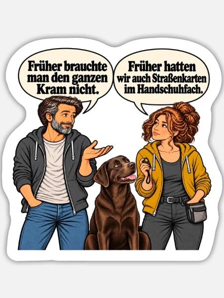 Strassenkarten-Spruch_beim_Hundetraining - Sticker Größe L (20 x 20 cm) - Mattweiß