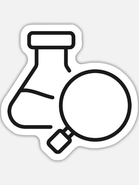 Laboranalyse-Wissenschaftssymbol - Sticker Größe L (20 x 20 cm) - Mattweiß