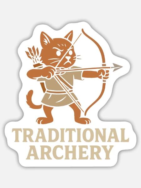Traditional Archery - Sticker Größe L (20 x 20 cm) - Mattweiß