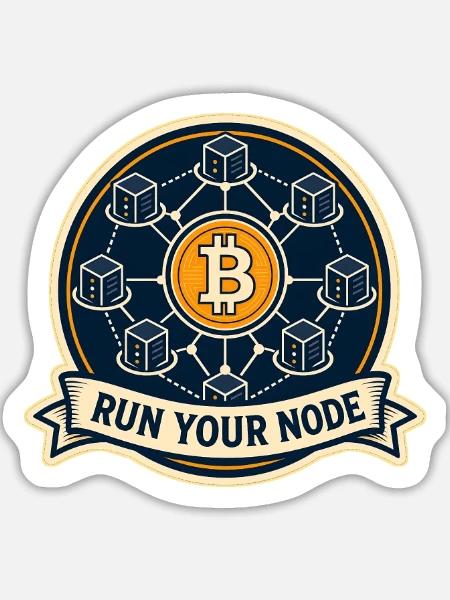 RUN YOUR NODE - Sticker Größe L (20 x 20 cm) - Mattweiß