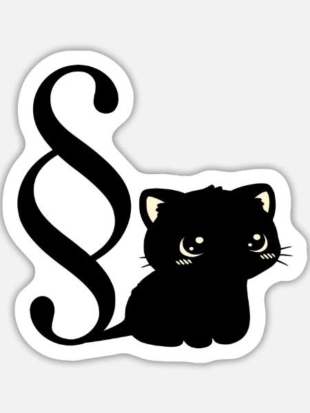 Katzen Gesetze Jura Studium - Sticker Größe L (20 x 20 cm) - Mattweiß