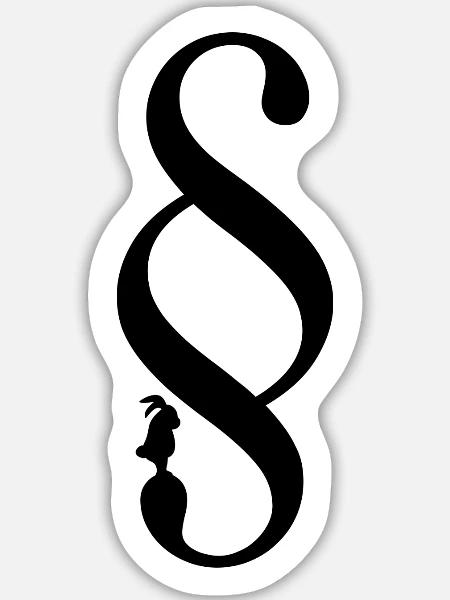 Hasen Gesetze Jura Recht - Sticker Größe L (20 x 20 cm) - Mattweiß