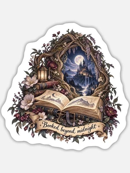 Mitternachtsbuchtraum Märchenwelt - Sticker Größe L (20 x 20 cm) - Mattweiß