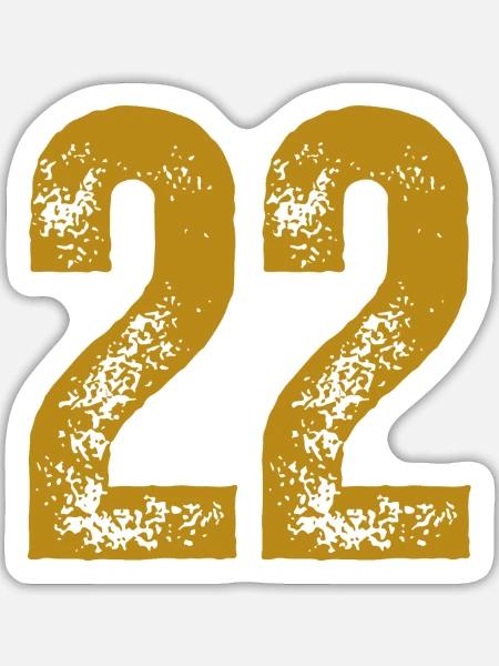 22 - Sticker Größe L (20 x 20 cm) - Mattweiß