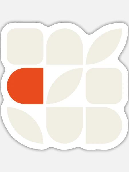 GEFÜGE 01 – Geometrische Formen - Sticker Größe L (20 x 20 cm) - Mattweiß