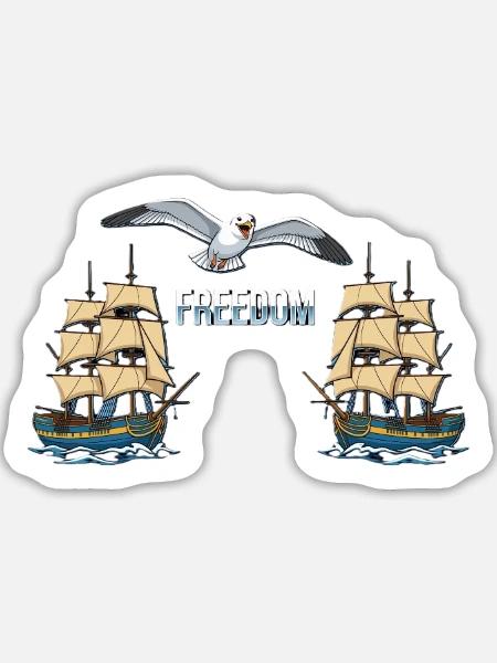 Freiheit - Sticker Größe L (20 x 20 cm) - Mattweiß
