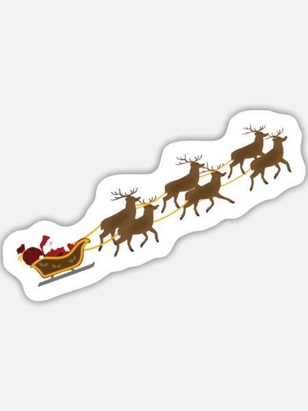 Weihnachtsschlitten - Sticker Größe L (20 x 20 cm) - Mattweiß