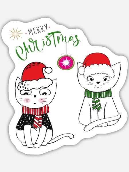 Merry Christmas - Sticker Größe L (20 x 20 cm) - Mattweiß