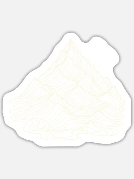 Alpengipfel – Topografische Linienkunst - Sticker Größe L (20 x 20 cm) - Mattweiß