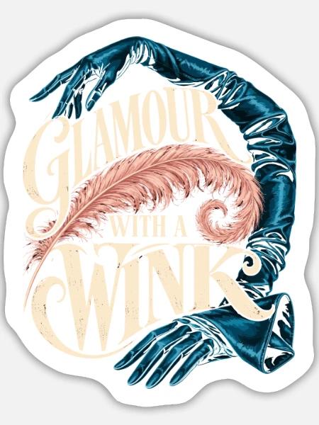 Burlesque Glamour With A Wink - Sticker Größe L (20 x 20 cm) - Mattweiß