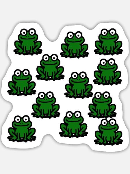 Frösche Lieblingstiere Geschenk - Sticker Größe L (20 x 20 cm) - Mattweiß