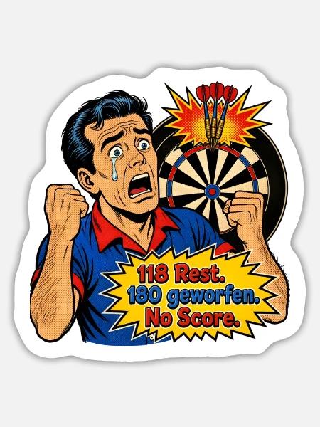 PopArt Dartboard Drama - Sticker Größe L (20 x 20 cm) - Mattweiß