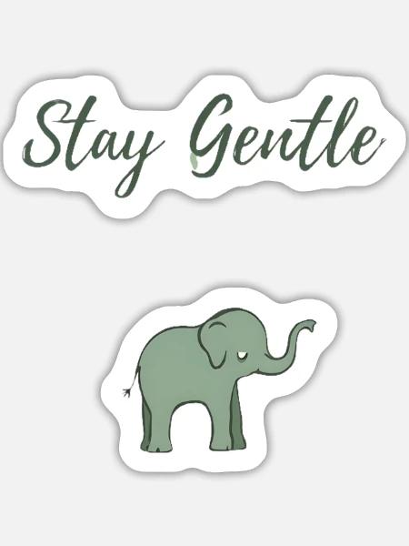 Elefant Sanftheit Design - Sticker Größe L (20 x 20 cm) - Mattweiß