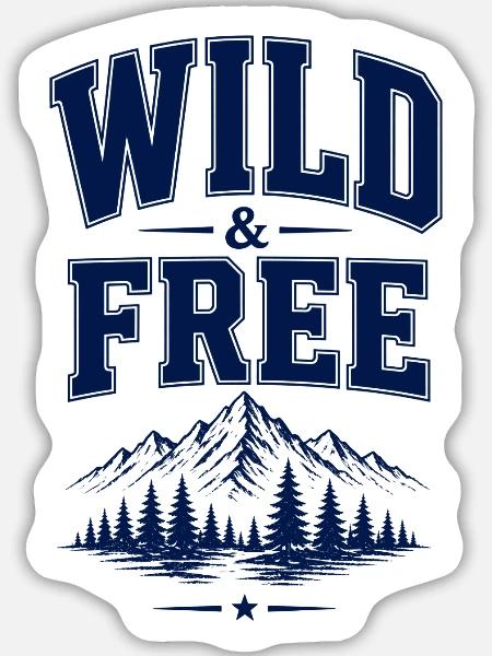 Wild & Free 2026 - Sticker Größe L (20 x 20 cm) - Mattweiß