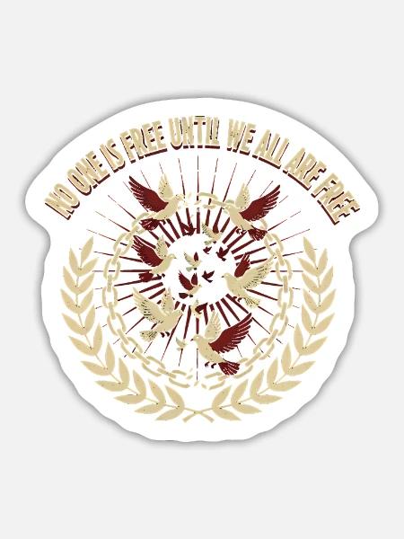Gemeinsam Frei Taubenkreis - Sticker Größe L (20 x 20 cm) - Mattweiß