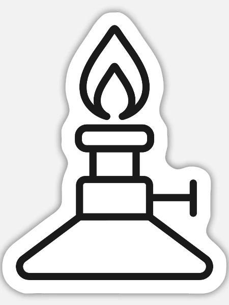 Bunsenbrenner-Labor-Liniensymbol - Sticker Größe L (20 x 20 cm) - Mattweiß