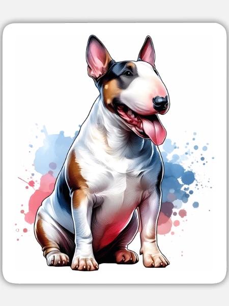 Bullterrier Geschenk - Sticker Größe L (20 x 20 cm) - Mattweiß