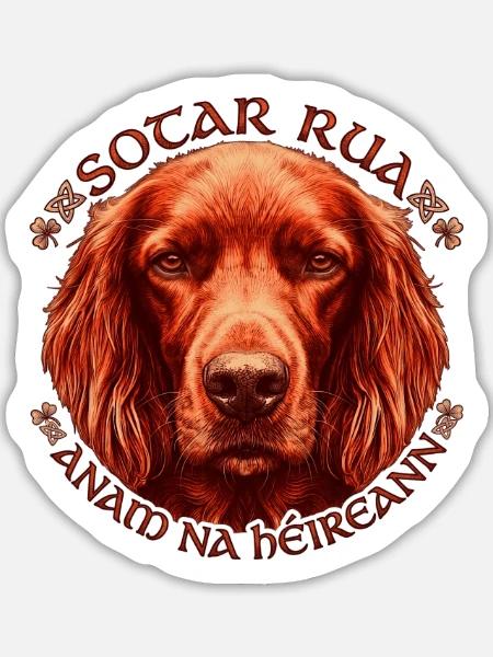Celtischer Irish Setter Kreis - Sticker Größe L (20 x 20 cm) - Mattweiß