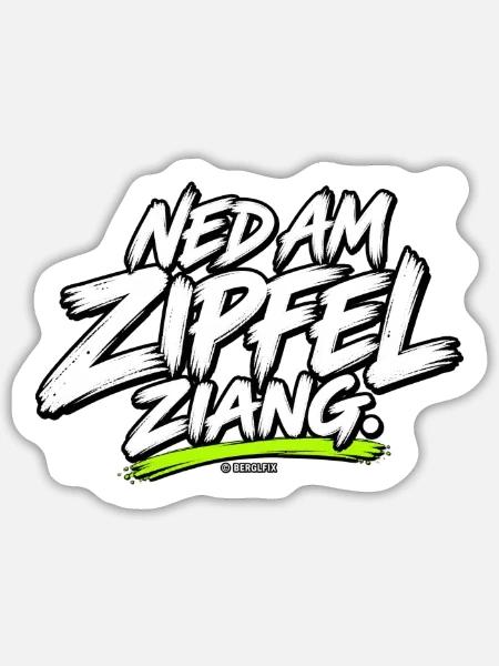 Ned am Zipfelzang - Sticker Größe L (20 x 20 cm) - Mattweiß