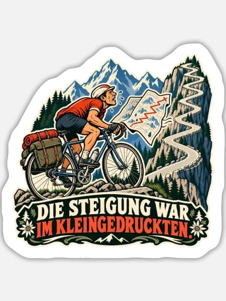 Steigung im Kleingedruckten - Sticker Größe L (20 x 20 cm) - Mattweiß