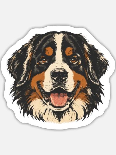 Alter-Berner Sennenhund - Sticker Größe L (20 x 20 cm) - Mattweiß