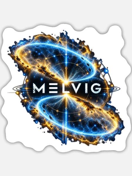 MELVIG – Blauer Ringnebel - Sticker Größe L (20 x 20 cm) - Mattweiß