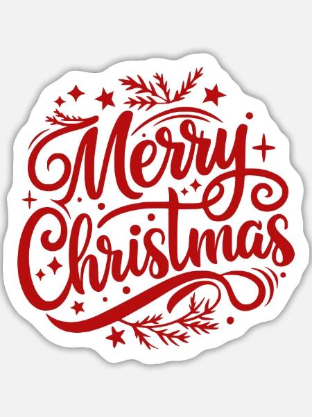 Frohe Weihnachten - Sticker Größe L (20 x 20 cm) - Mattweiß